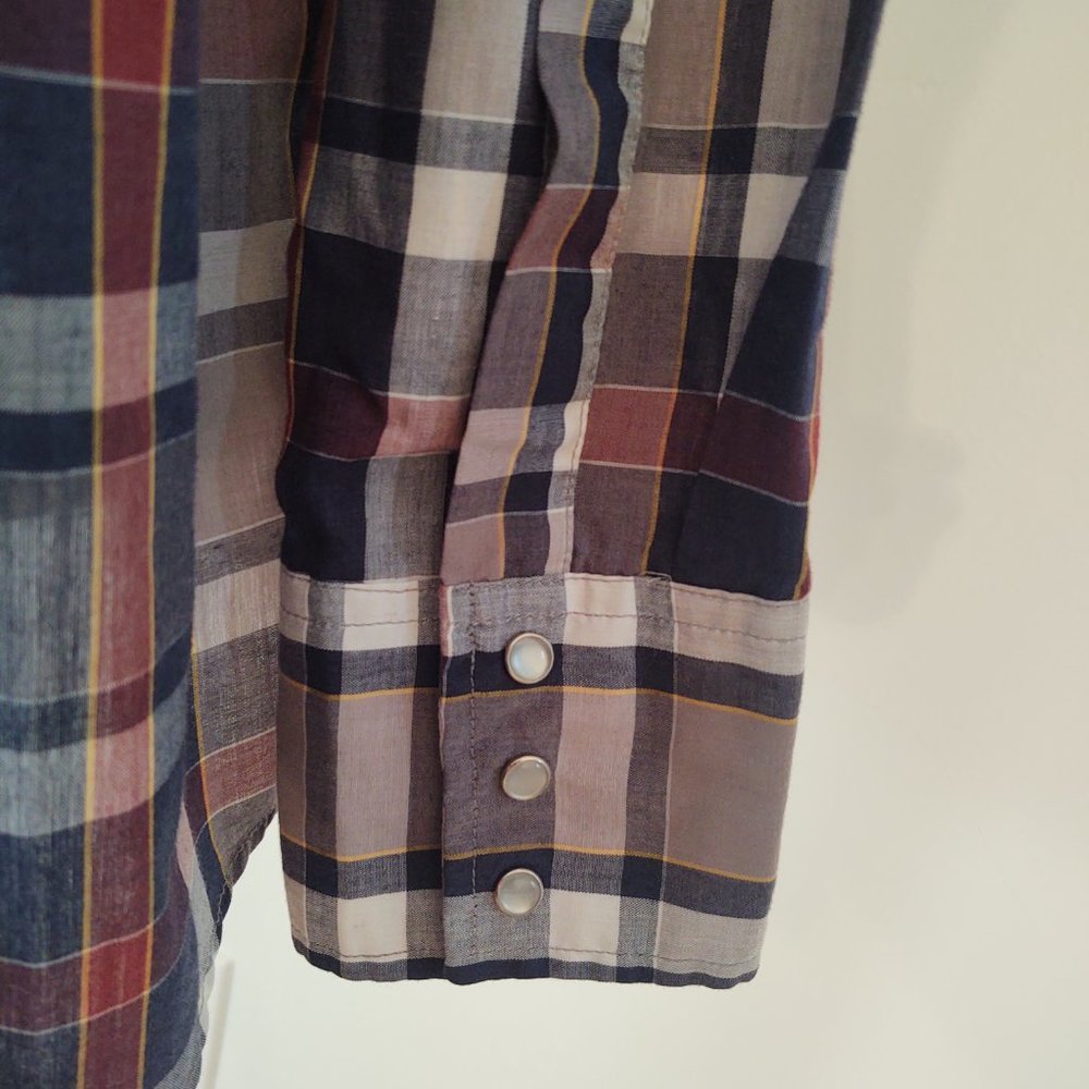 ELY CATTLEMAN WESTERN PEARL SNAP BUTTON MEN LONG SLEEVE DRESS SHIRT - 17 (34) - Picture 7 of 8